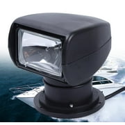 100W Marine Boat Spotlight Searchlight,360° Rotate Remote Control Marine Halogen Spotlight for Boat Truck Car,Waterproof SearchLights Bulb Flux 2500LM DC 12V (Black)